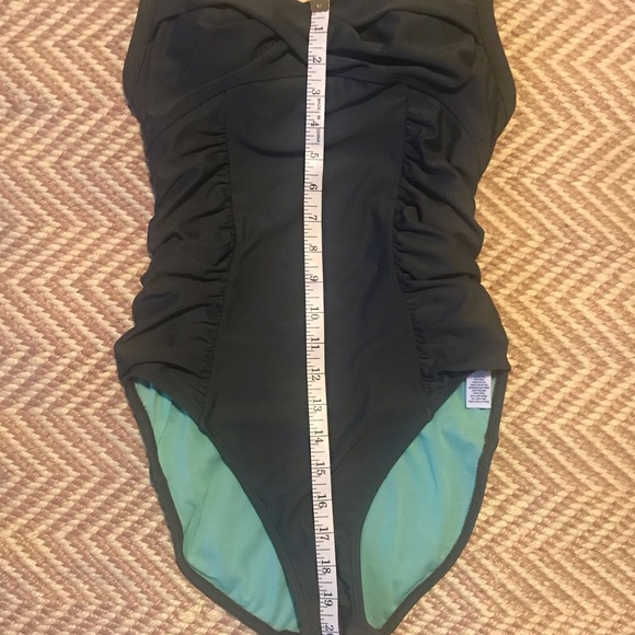 ATHLETA Dark Gray Ruched One Piece Swim Suit - Picture 4 of 5